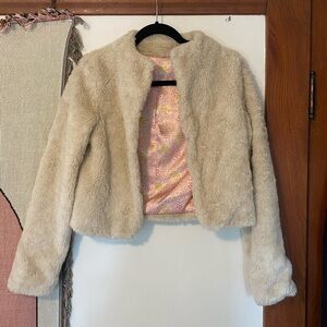 Reversible faux fur festival jacket